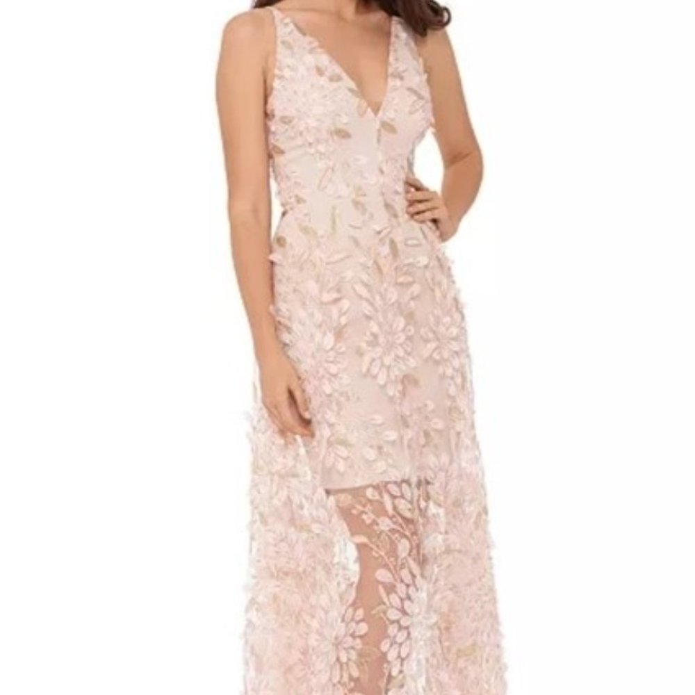 XSCAPE 3D Embroidered Floral Gown - BLUSH - Sz 14
